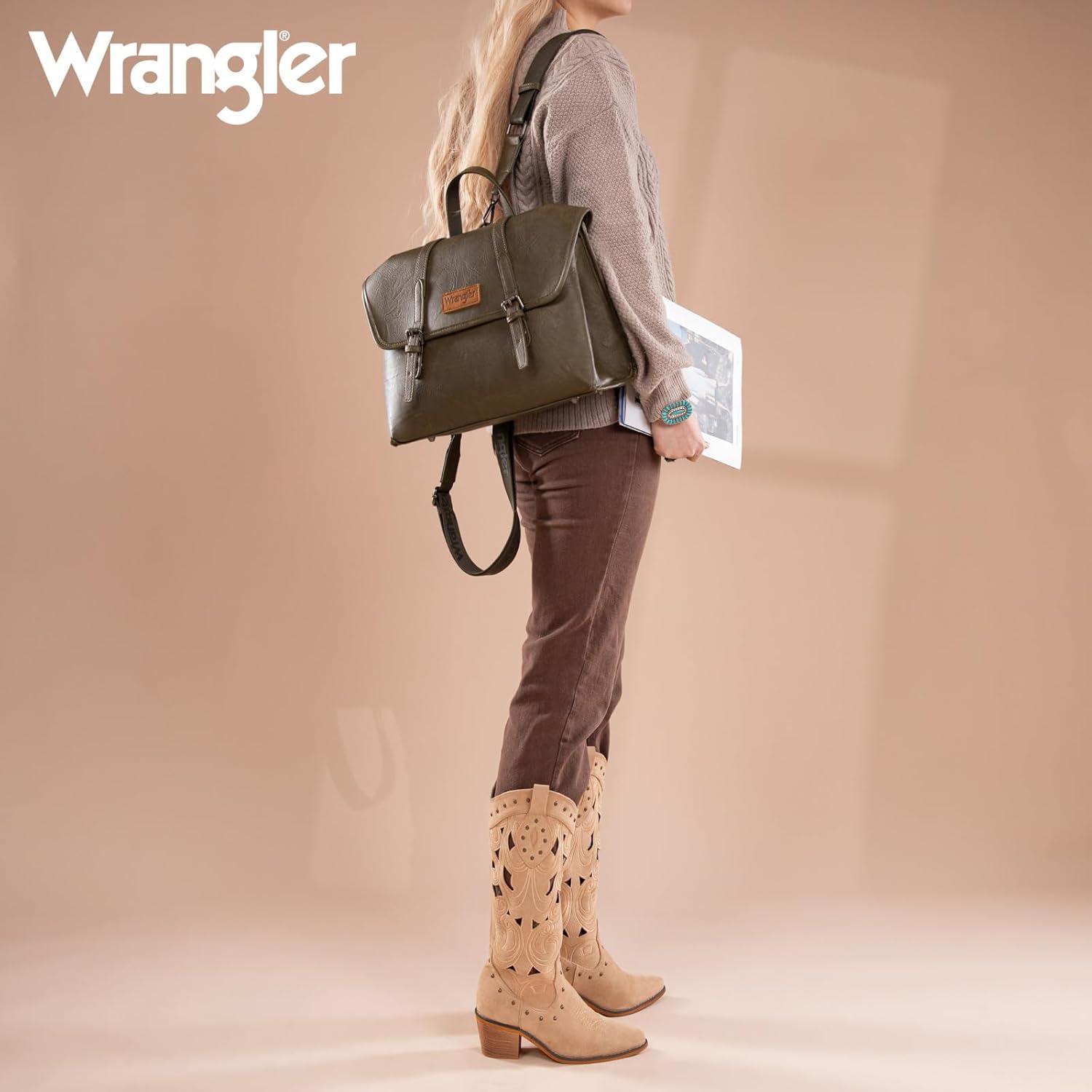 imageWrangler Laptop Bag for Women Messenger Bag Briefcase Computer Backpack Convertible Satchel BagGreen