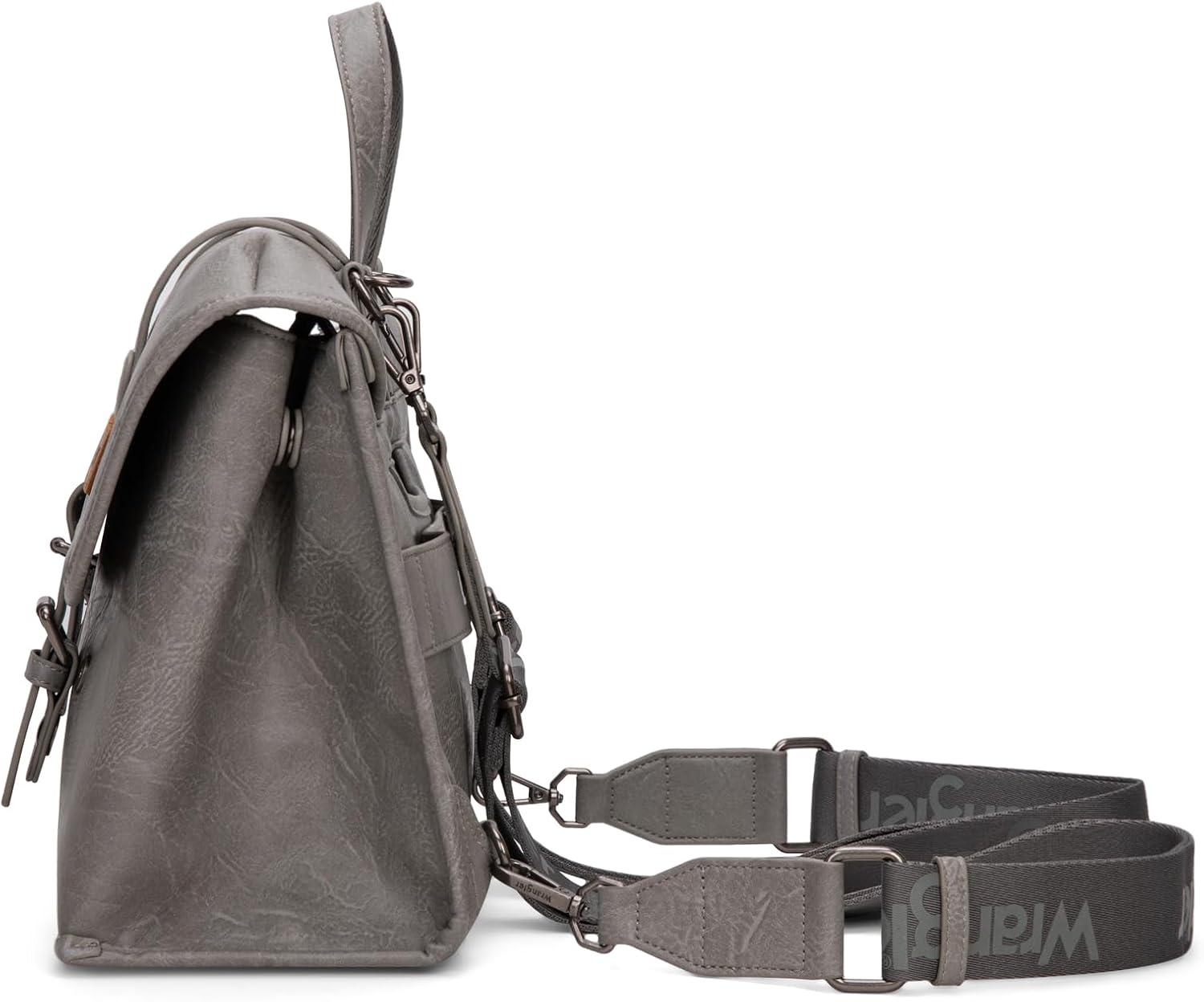 imageWrangler Laptop Bag for Women Messenger Bag Briefcase Computer Backpack Convertible Satchel BagGrey