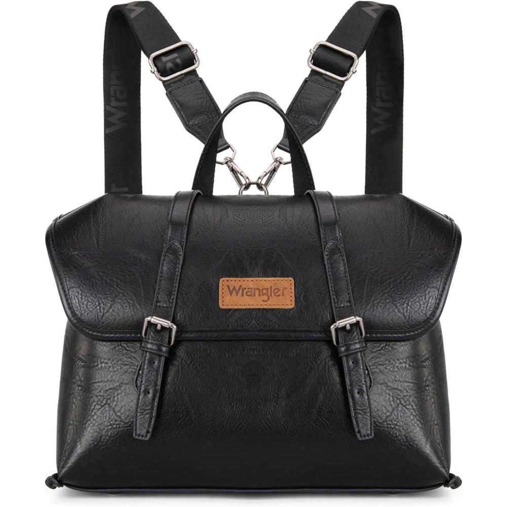 imageWrangler Laptop Bag for Women Messenger Bag Briefcase Computer Backpack Convertible Satchel BagBlack