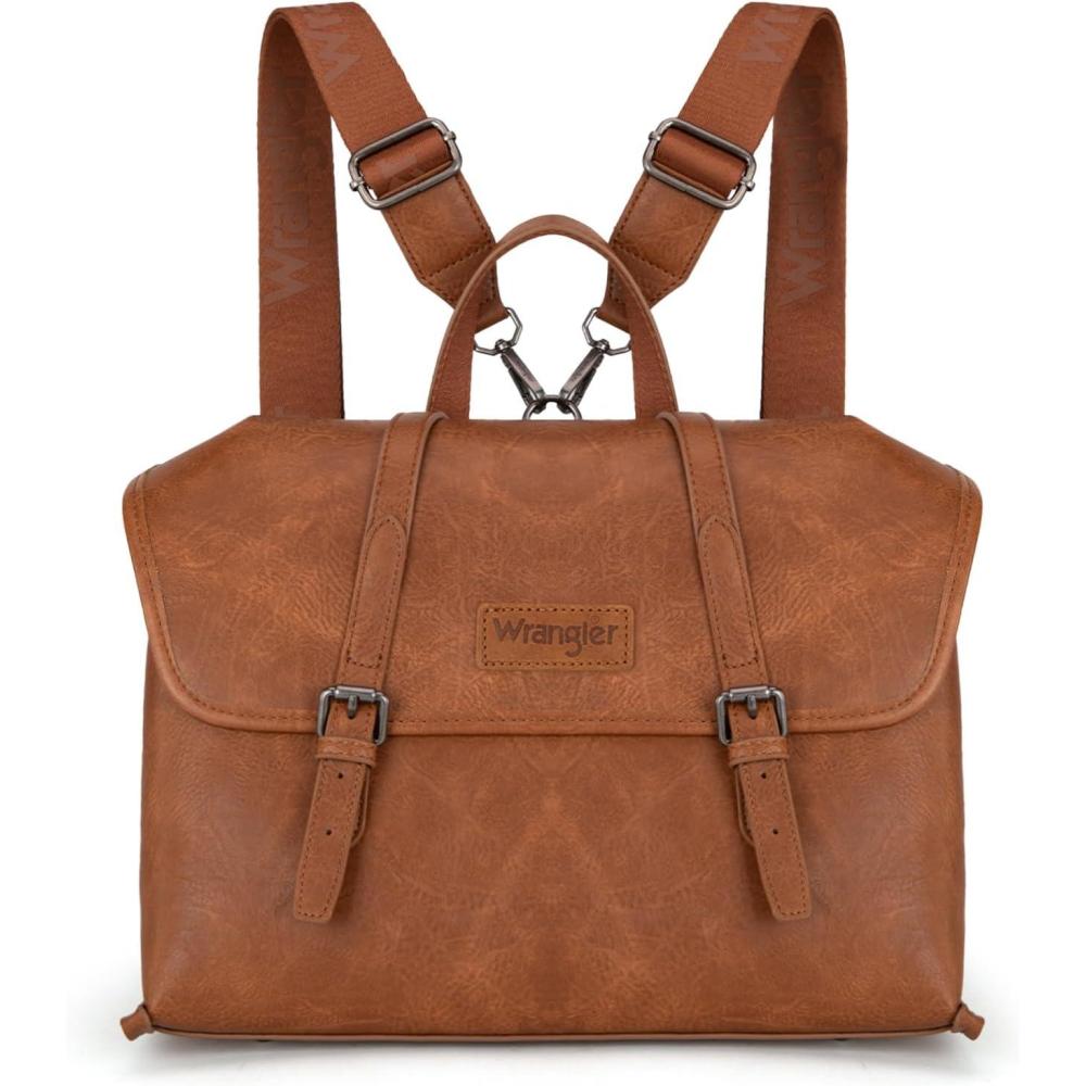 imageWrangler Laptop Bag for Women Messenger Bag Briefcase Computer Backpack Convertible Satchel BagBrown