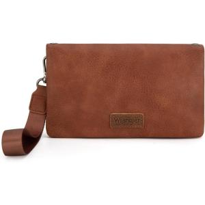 Wrangler Crossbody Wallet Women Black Sunflower Daisy Wallets RFID Blocking Bifold Clutch Small Purse with Crossbody Strap WG176-4001-1BK(B-brown)