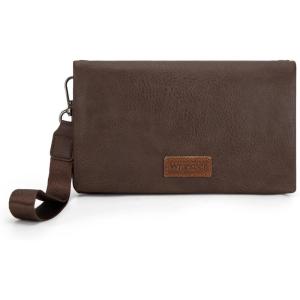 Wrangler Crossbody Wallet Women Black Sunflower Daisy Wallets RFID Blocking Bifold Clutch Small Purse with Crossbody Strap WG176-4001-1BK(B-coffee)