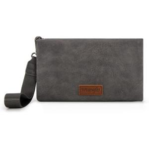 Wrangler Crossbody Wallet Women Black Sunflower Daisy Wallets RFID Blocking Bifold Clutch Small Purse with Crossbody Strap WG176-4001-1BK(B-gray)