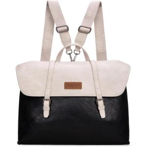 Wrangler Laptop Bag for Women Messenger Bag Briefcase Computer Backpack Convertible Satchel Bag(Beige & Black)