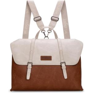 Wrangler Laptop Bag for Women Messenger Bag Briefcase Computer Backpack Convertible Satchel Bag(Beige & Brown)