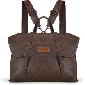 Wrangler Laptop Bag for Women Messenger Bag Briefcase Computer Backpack Convertible Satchel Bag(Coffee)