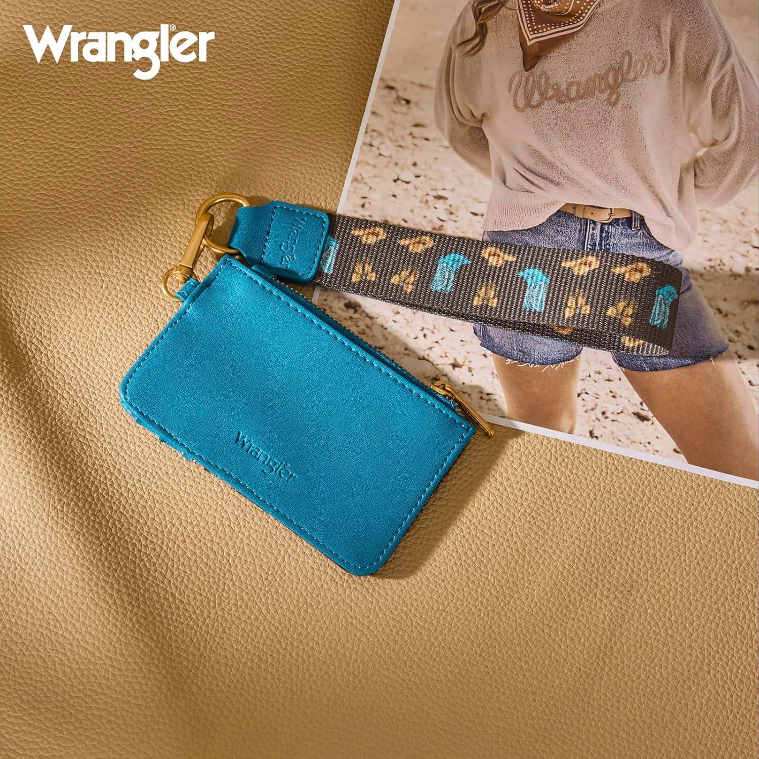 imageMontana West Wrangler Rodeo Icons Western Credit Card Holder Slim Womens Card Wallet with Keychain Wristlet Strap Coin Purse TanRodeo IconsCoffee