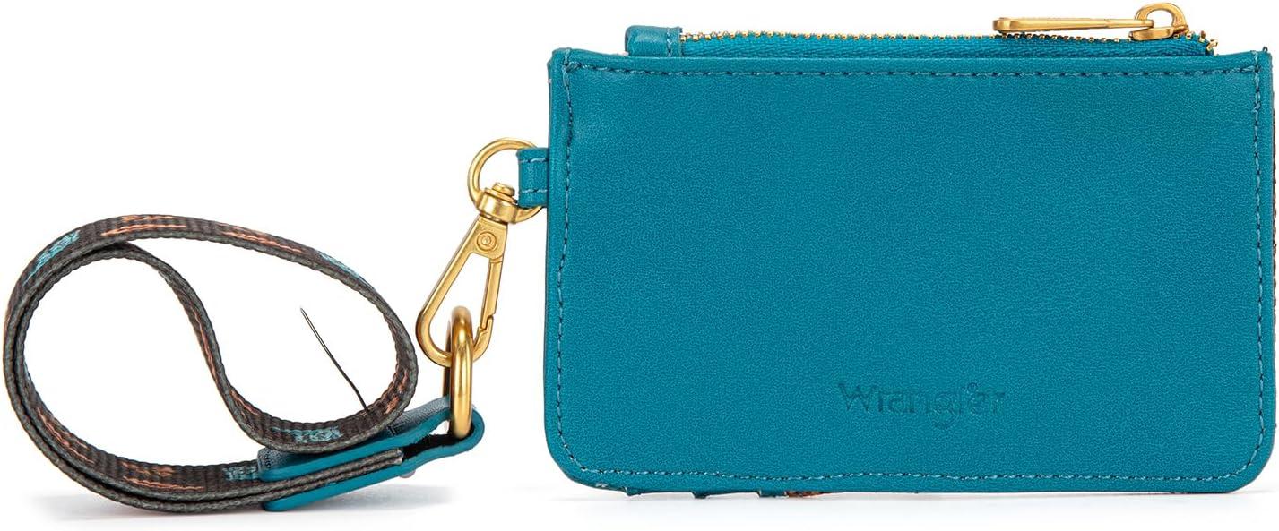 imageMontana West Wrangler Rodeo Icons Western Credit Card Holder Slim Womens Card Wallet with Keychain Wristlet Strap Coin Purse TanRodeo IconsCoffee