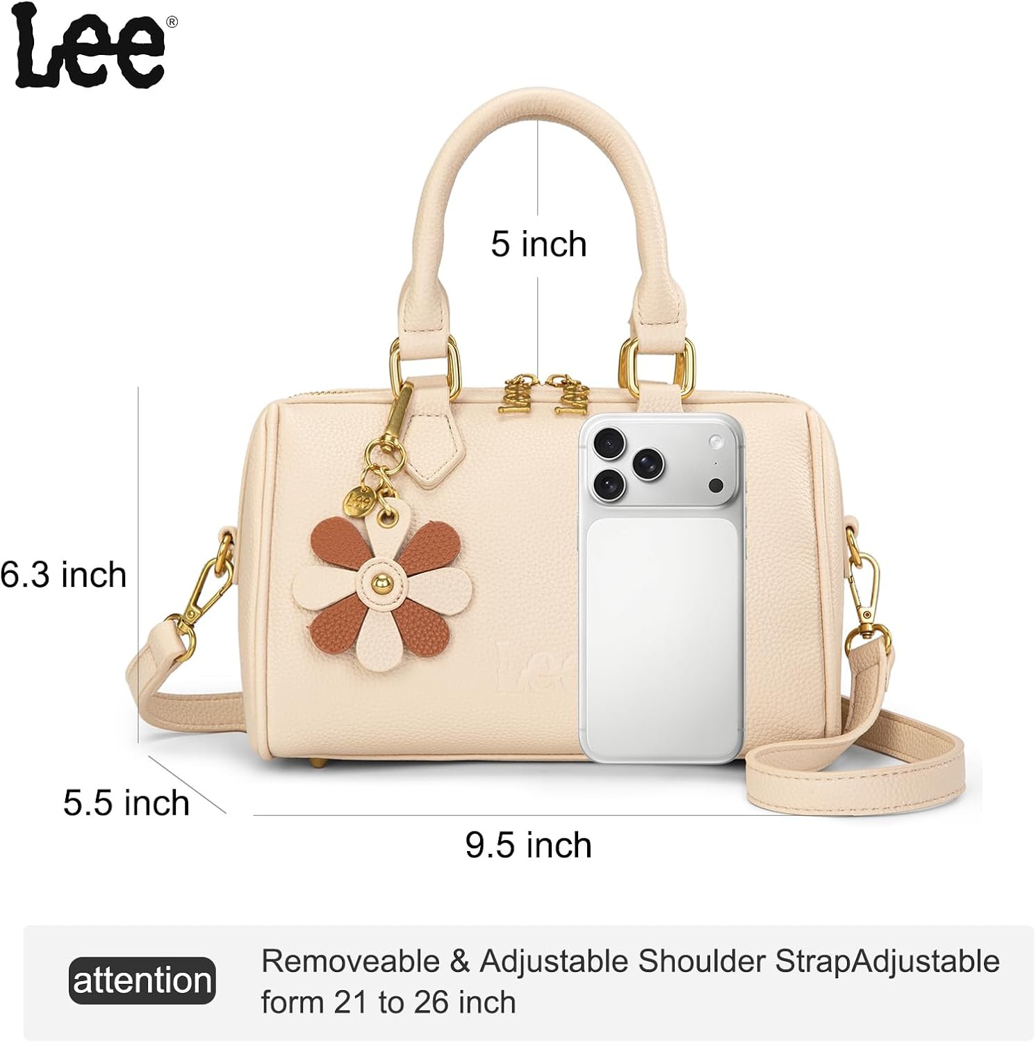 imageLee Satchel Purses for Women Small Top Handle Handbag Convertible Crossbody SatchelBeige