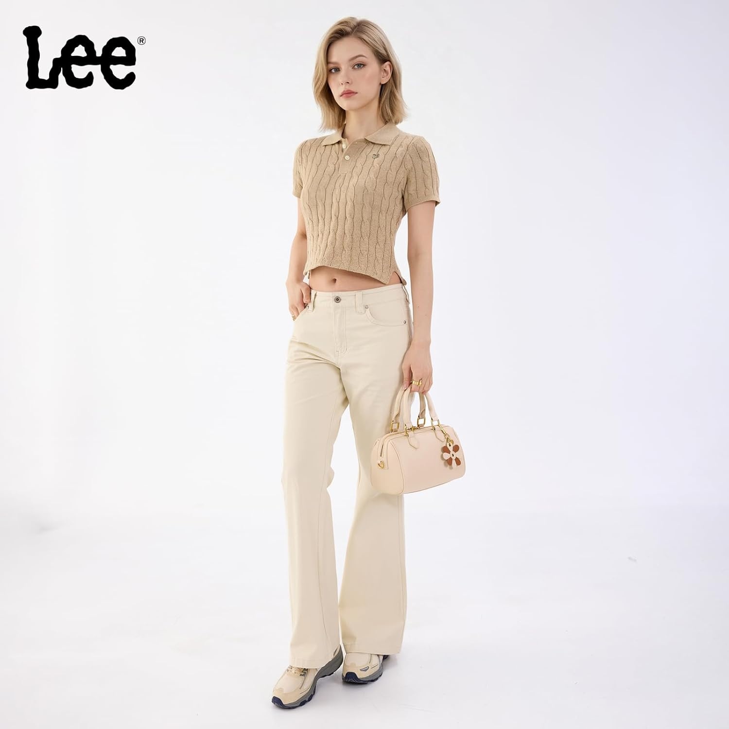 imageLee Satchel Purses for Women Small Top Handle Handbag Convertible Crossbody SatchelBeige