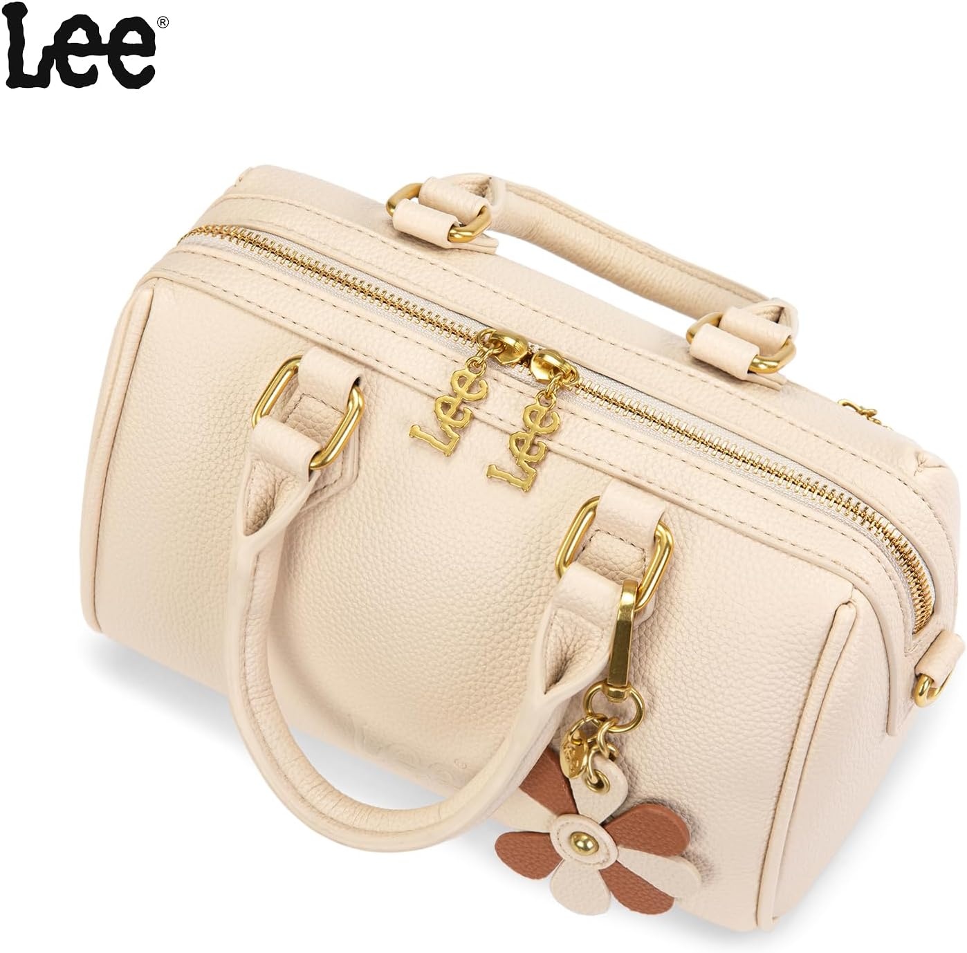 imageLee Satchel Purses for Women Small Top Handle Handbag Convertible Crossbody SatchelBeige