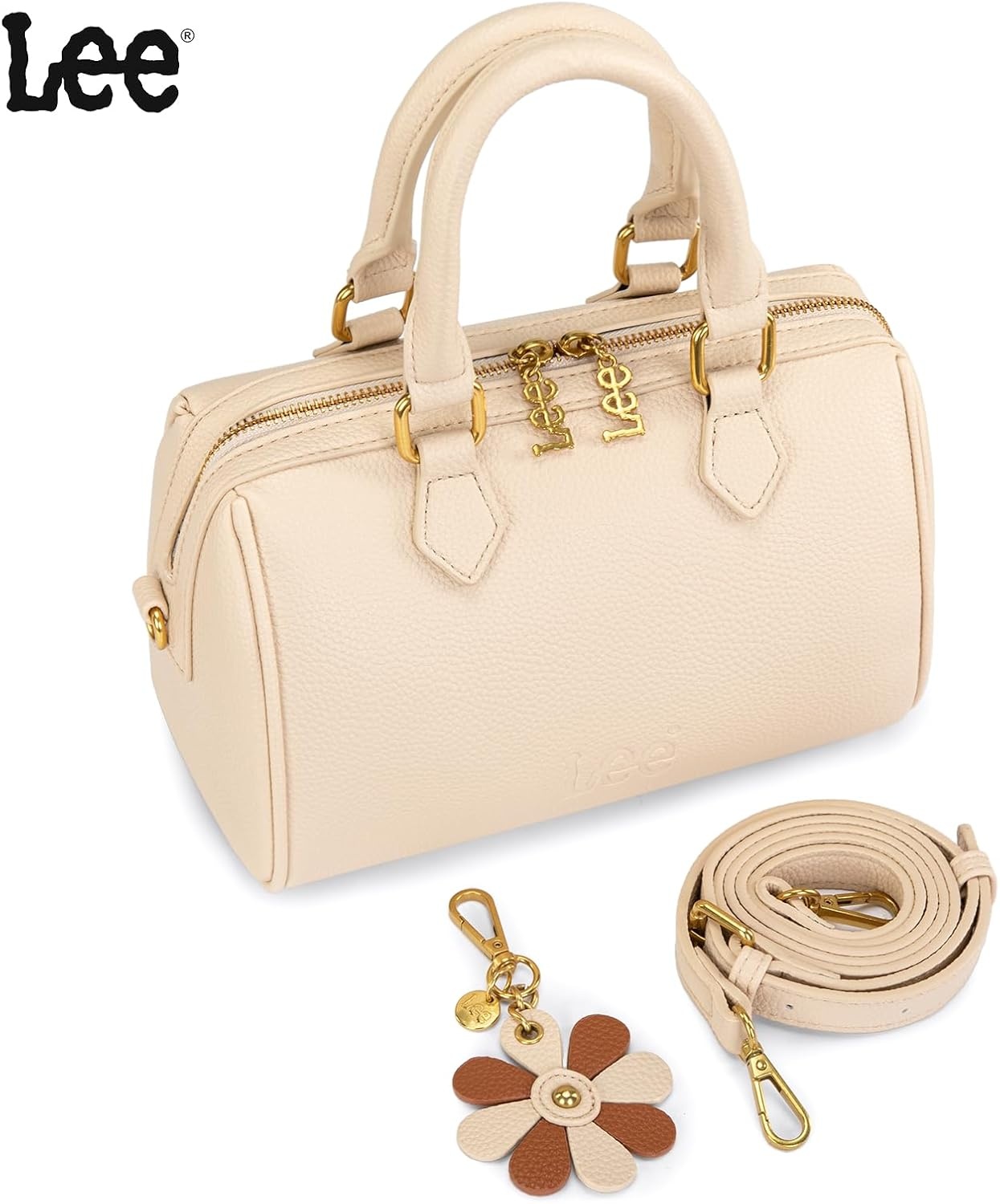 imageLee Satchel Purses for Women Small Top Handle Handbag Convertible Crossbody SatchelBeige