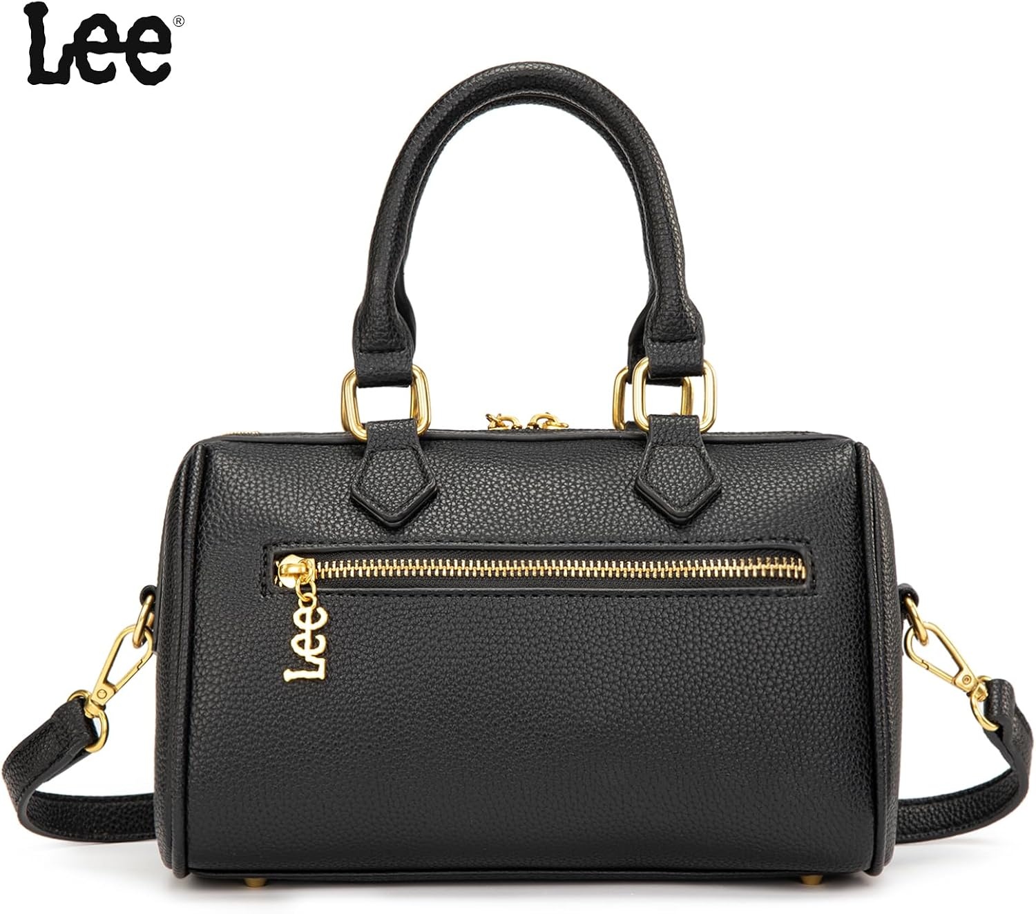 imageLee Satchel Purses for Women Small Top Handle Handbag Convertible Crossbody SatchelBlack
