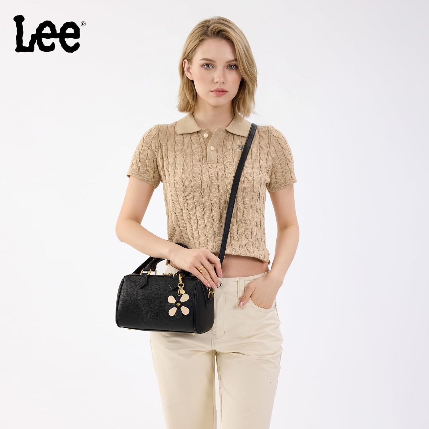 imageLee Satchel Purses for Women Small Top Handle Handbag Convertible Crossbody SatchelBlack
