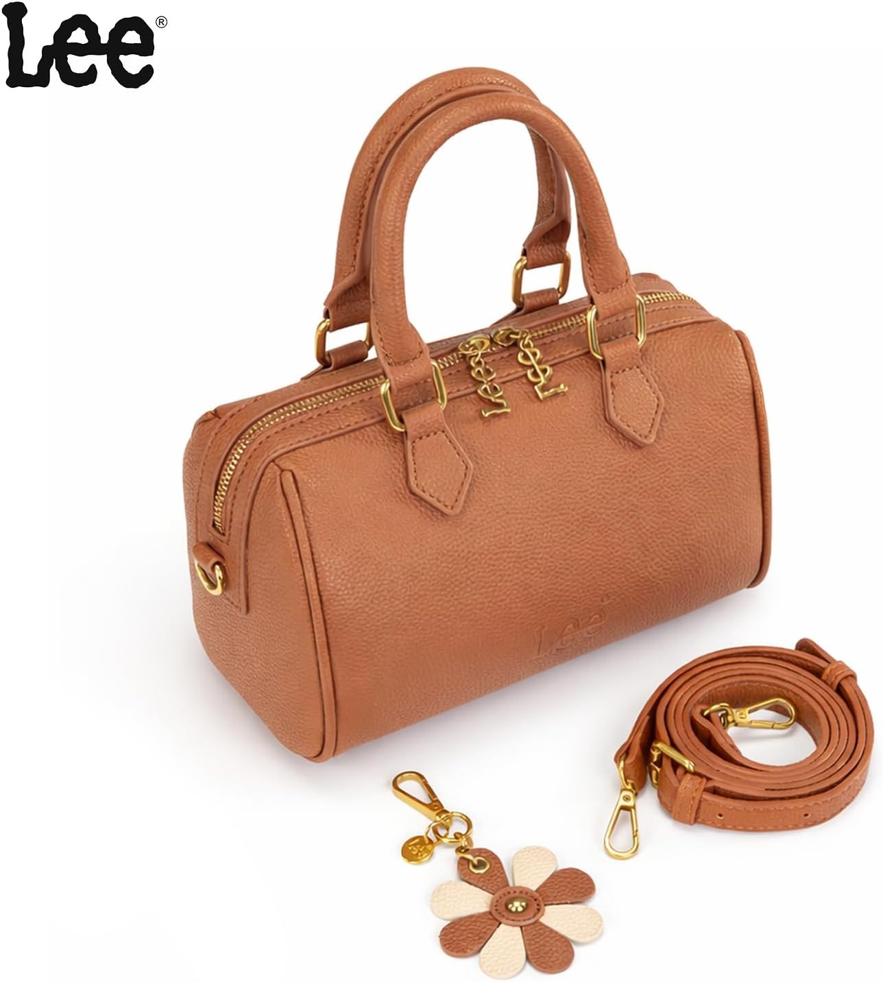 imageLee Satchel Purses for Women Small Top Handle Handbag Convertible Crossbody SatchelBrown