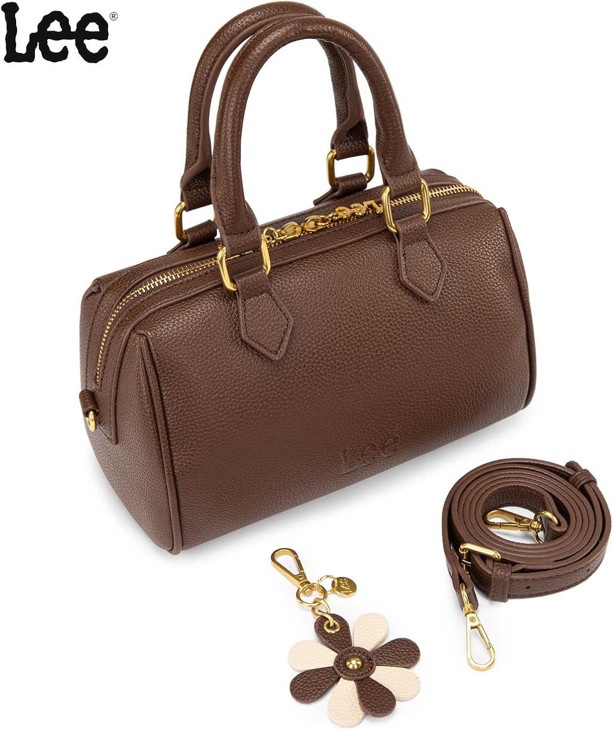 imageLee Satchel Purses for Women Small Top Handle Handbag Convertible Crossbody SatchelCoffee