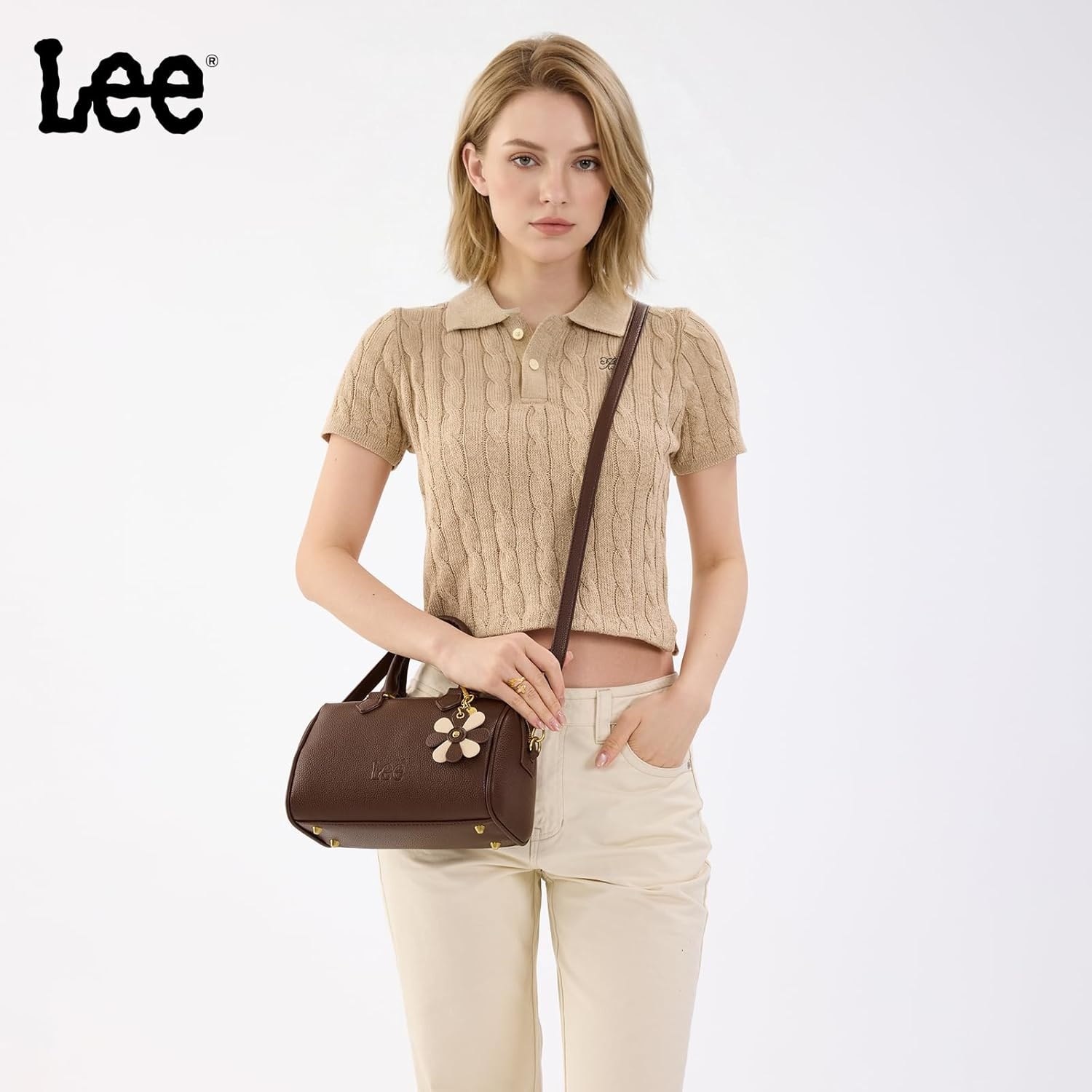 imageLee Satchel Purses for Women Small Top Handle Handbag Convertible Crossbody SatchelCoffee