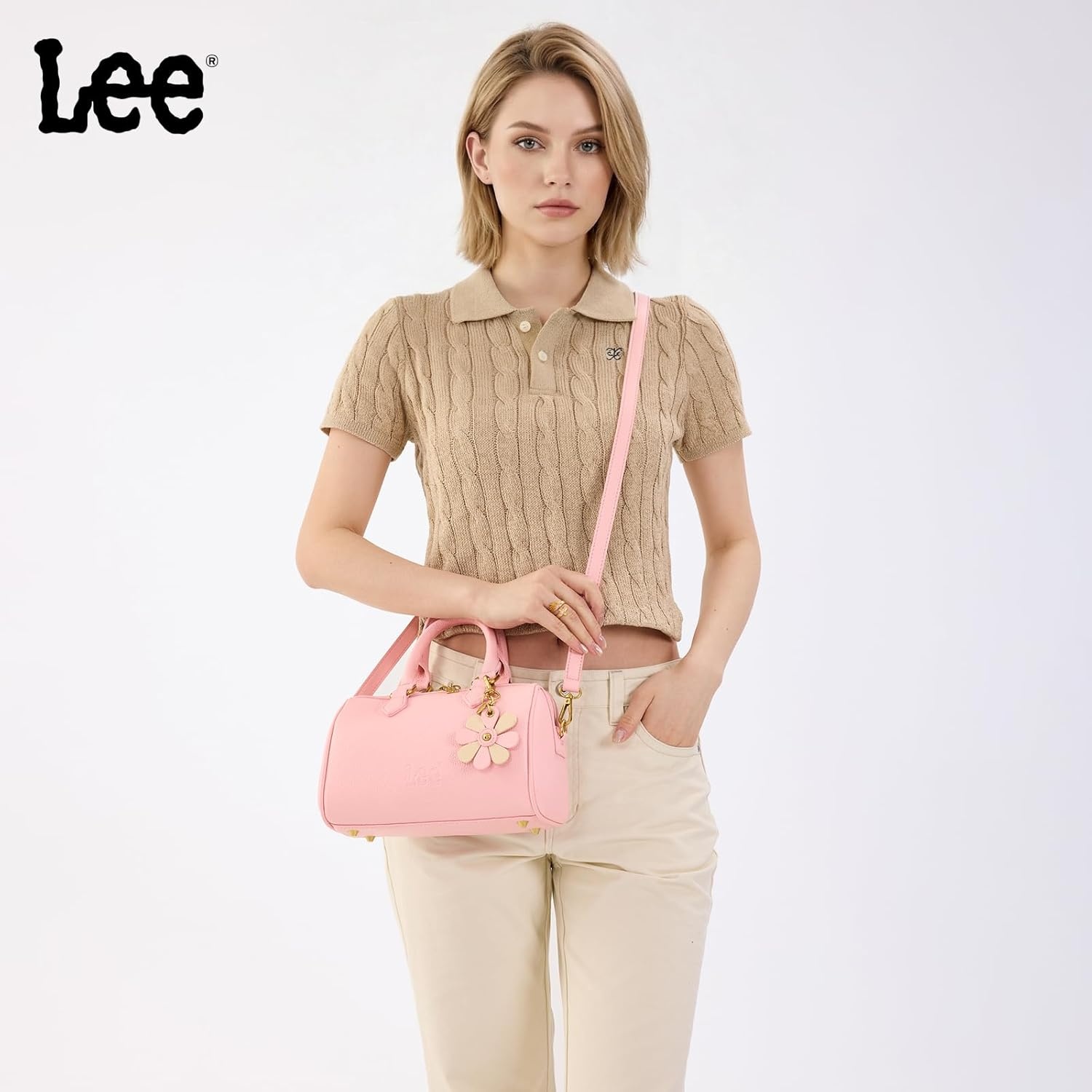imageLee Satchel Purses for Women Small Top Handle Handbag Convertible Crossbody SatchelPink
