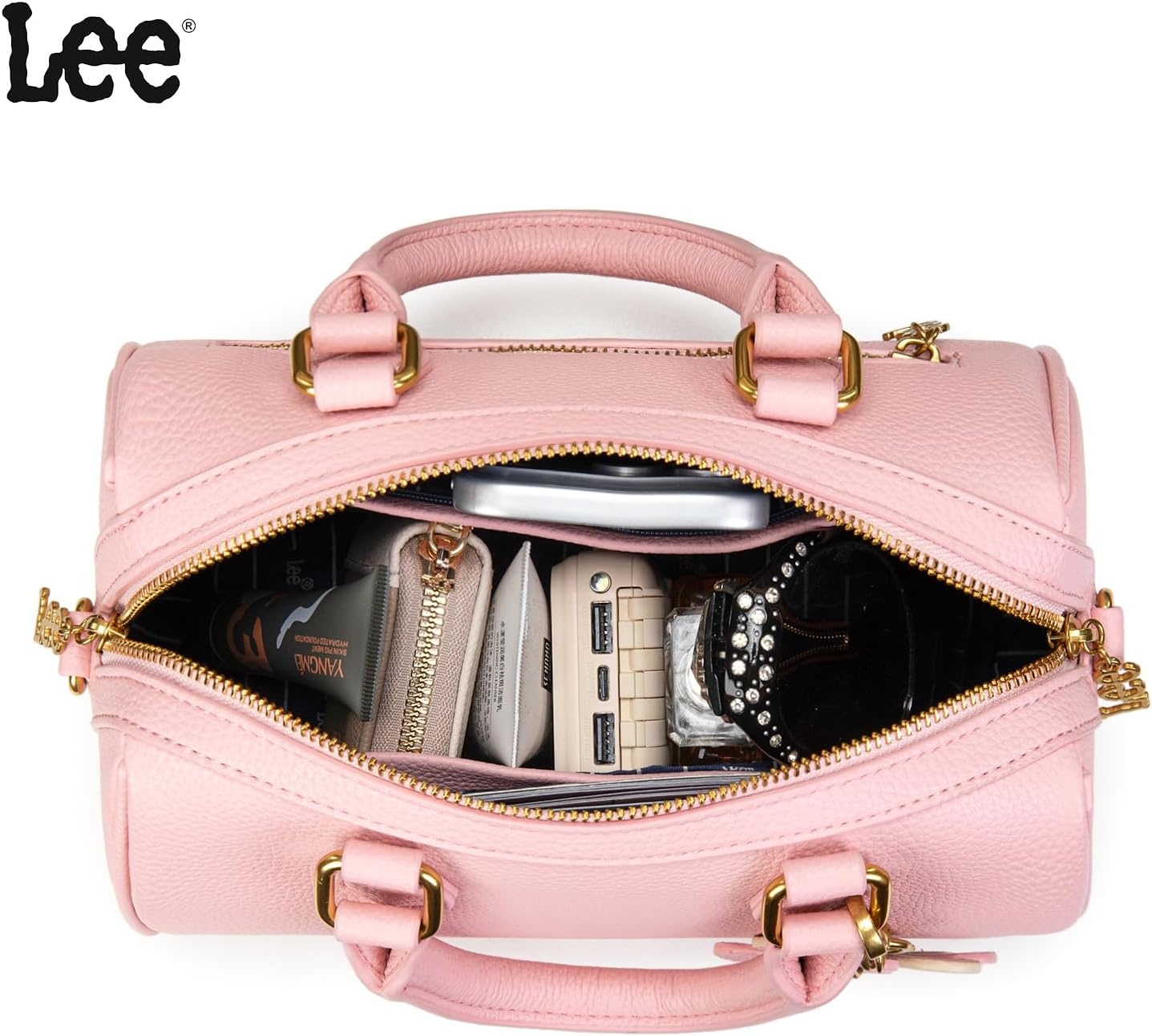 imageLee Satchel Purses for Women Small Top Handle Handbag Convertible Crossbody SatchelPink