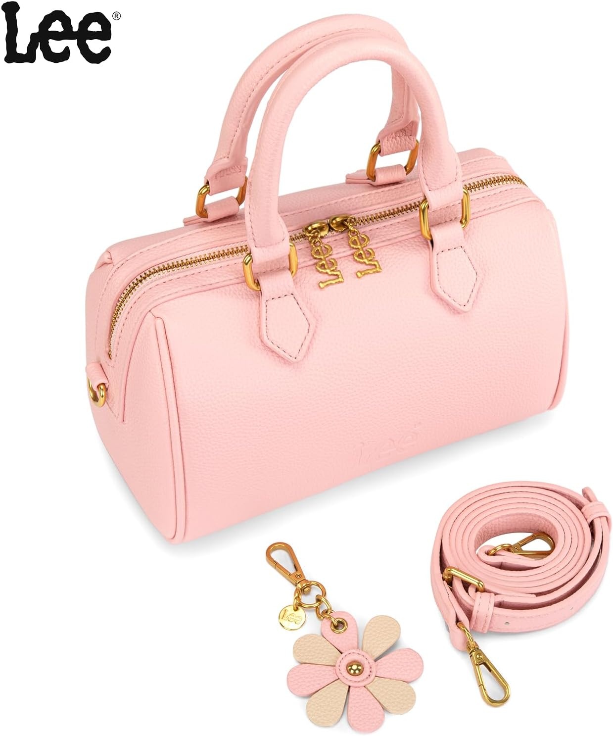 imageLee Satchel Purses for Women Small Top Handle Handbag Convertible Crossbody SatchelPink
