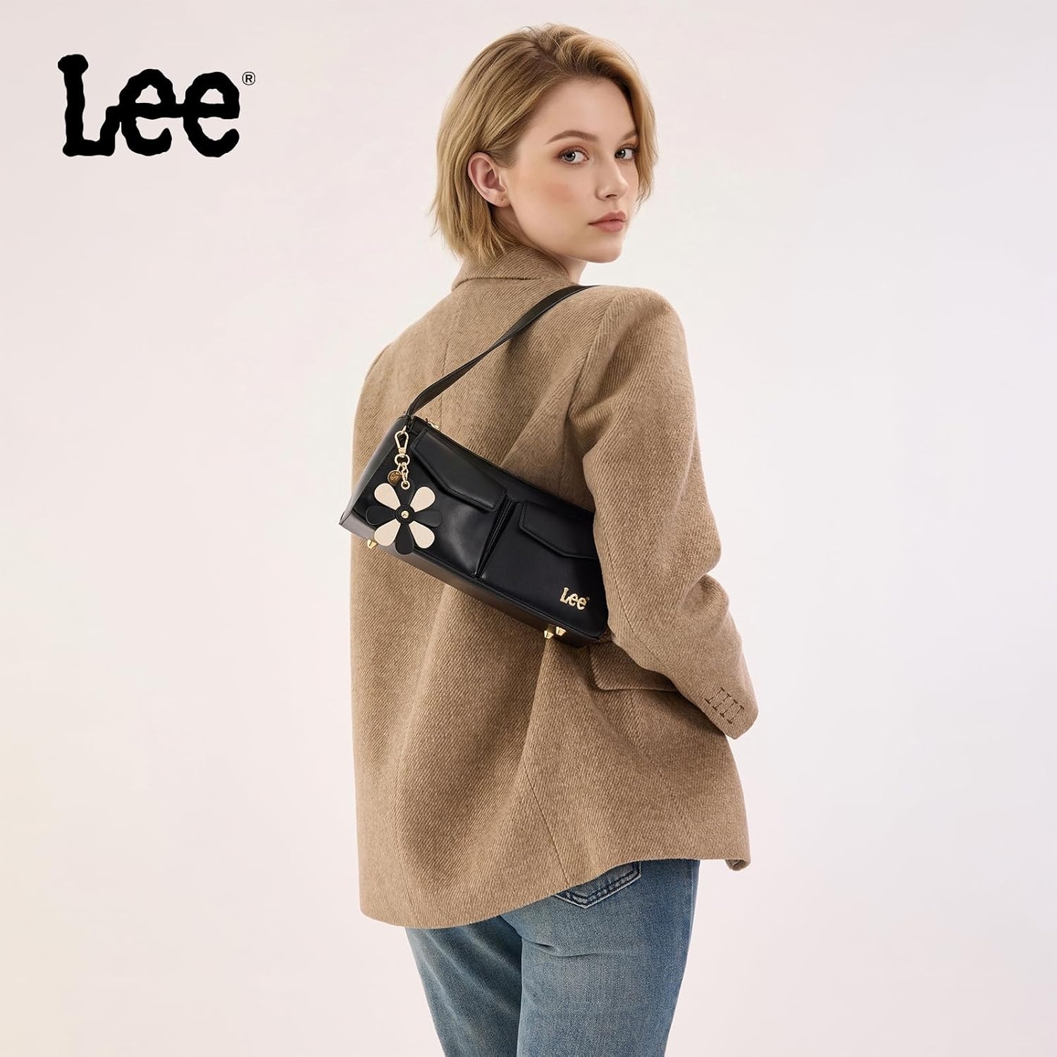 imageLee Shoulder Bag for Women Going Out Purse amp Handbags with Zipper Closure Trendy Top Handle for Casual Use Travel WorkBlack
