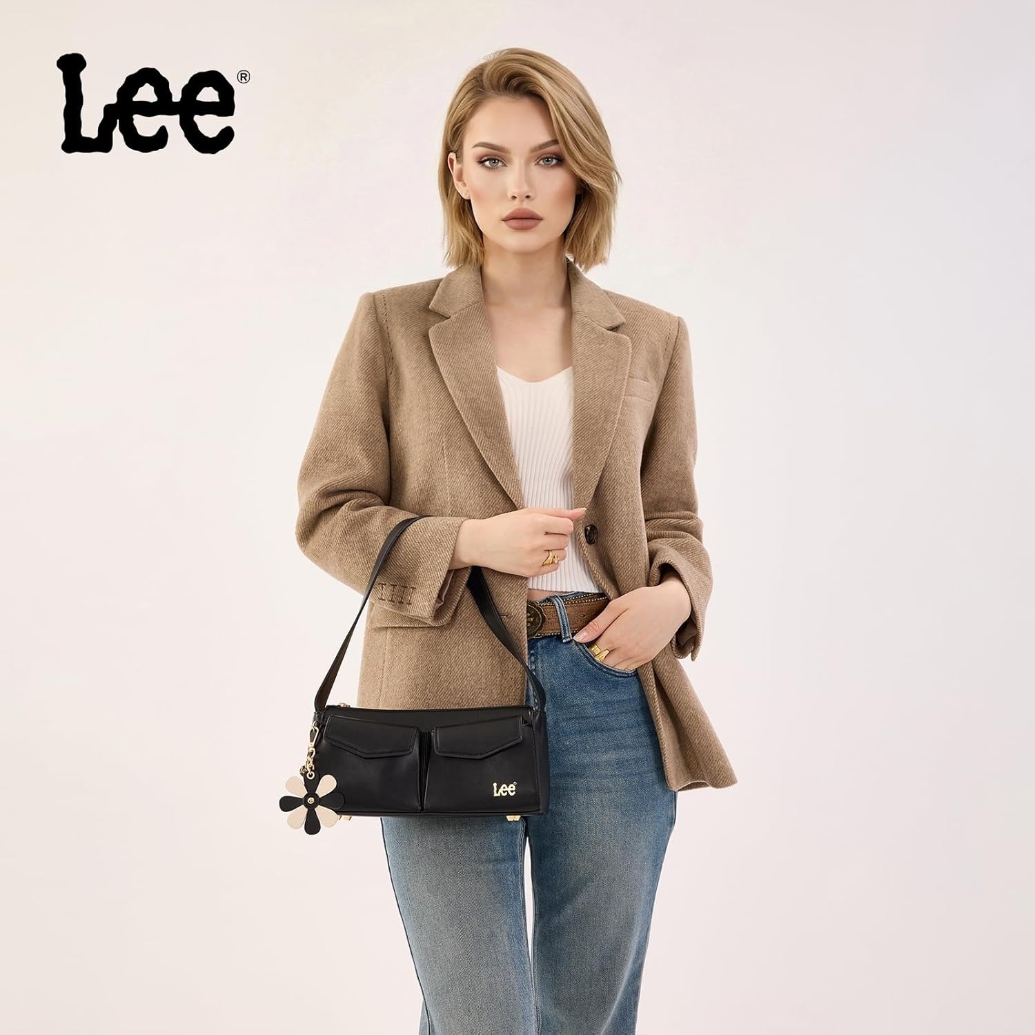 imageLee Shoulder Bag for Women Going Out Purse amp Handbags with Zipper Closure Trendy Top Handle for Casual Use Travel WorkBlack