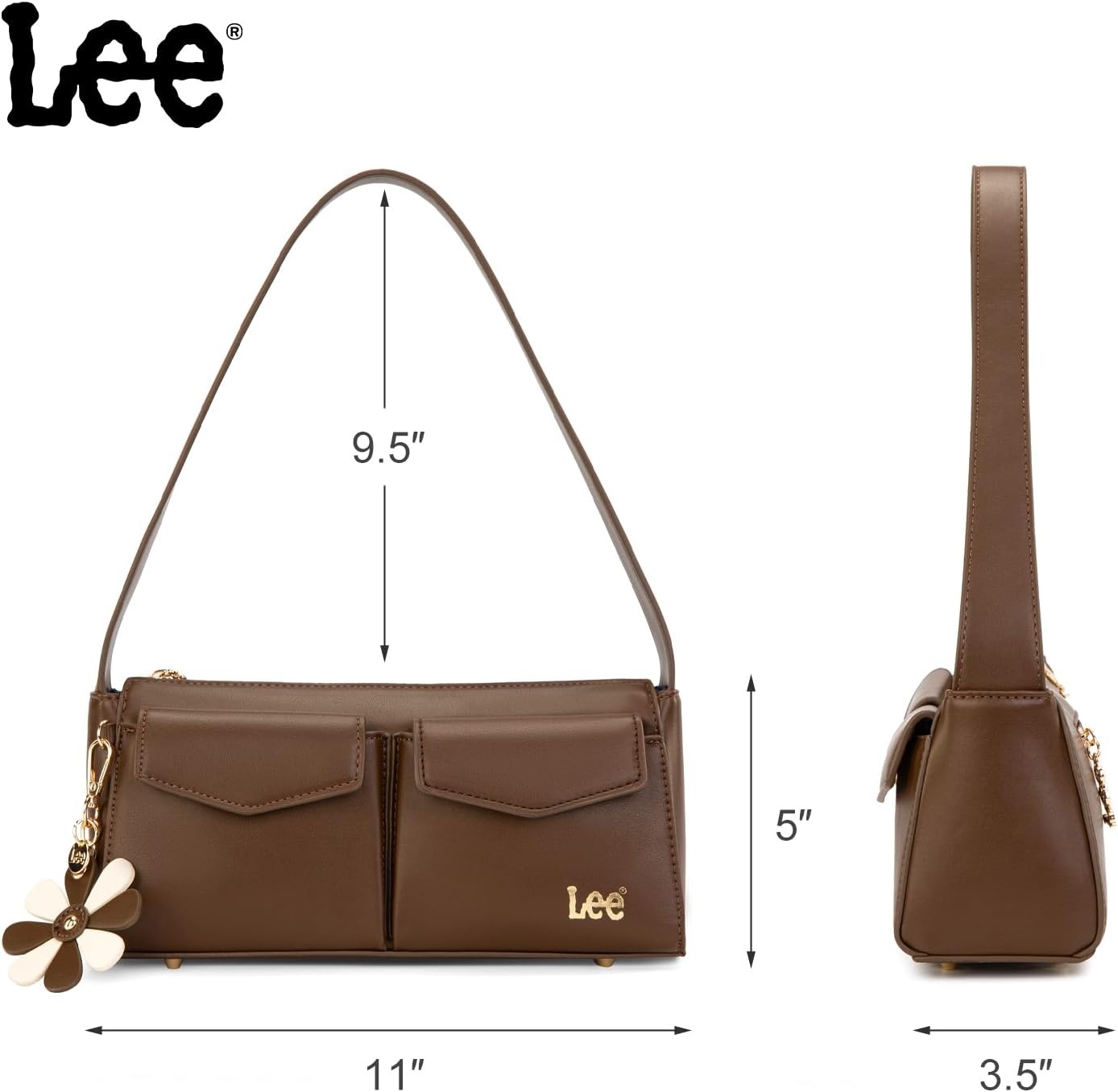 imageLee Shoulder Bag for Women Going Out Purse amp Handbags with Zipper Closure Trendy Top Handle for Casual Use Travel WorkCoffee