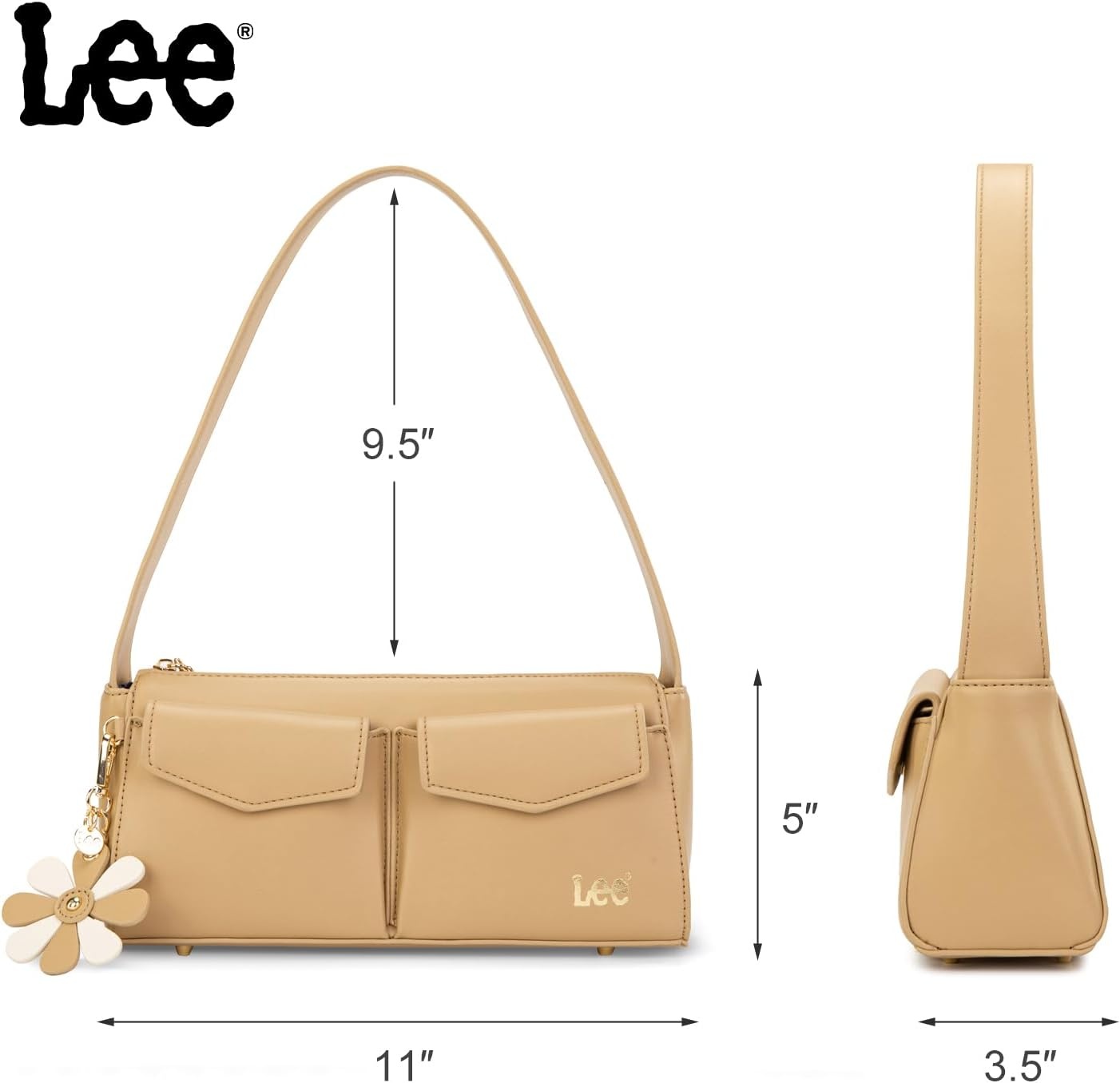 imageLee Shoulder Bag for Women Going Out Purse amp Handbags with Zipper Closure Trendy Top Handle for Casual Use Travel WorkTan
