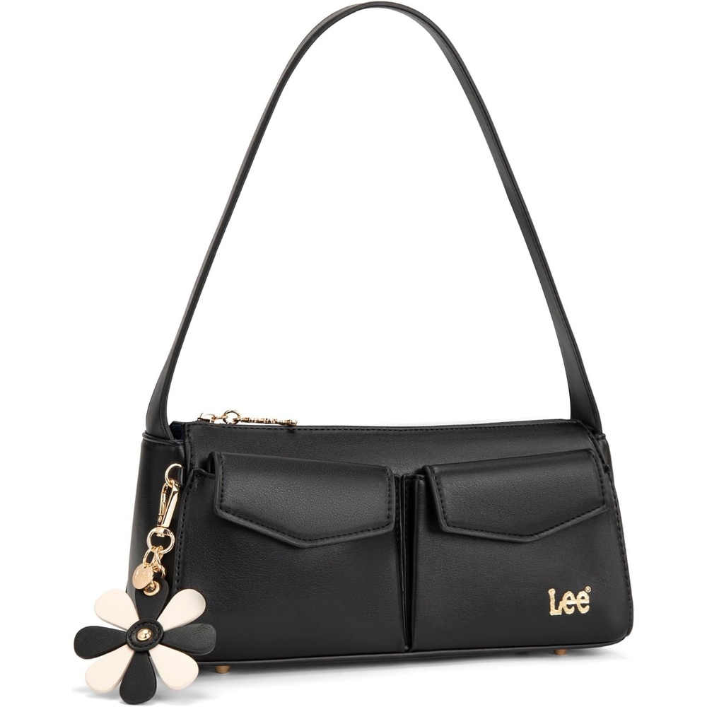 imageLee Shoulder Bag for Women Going Out Purse amp Handbags with Zipper Closure Trendy Top Handle for Casual Use Travel WorkBlack