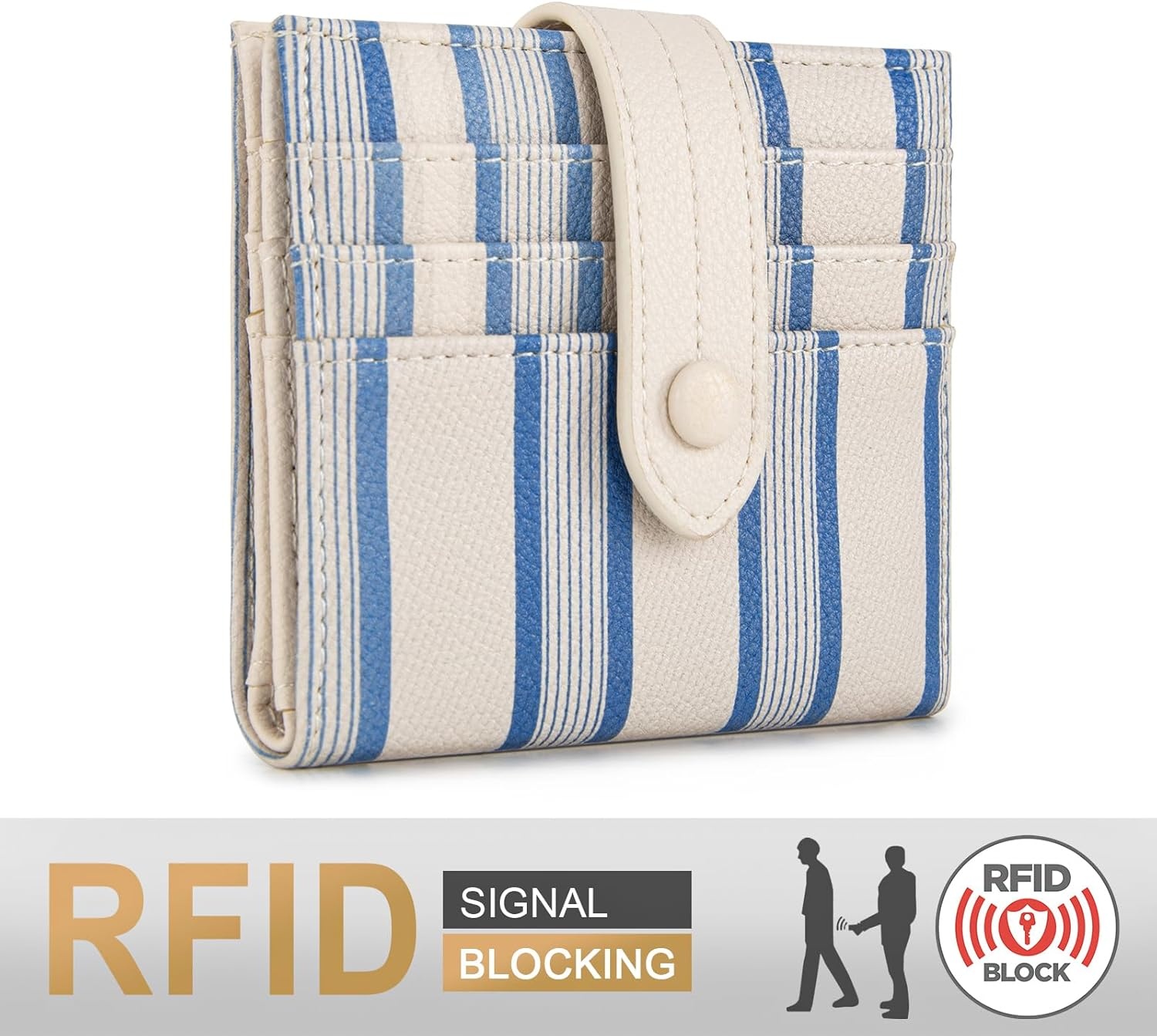 imageMontana West X Wrangler Wallet Small Womens Girls Flower Bifold Card Wallet With RFID Lining and Zipper Coin Pocket WG216W065DPPBeigeStriped