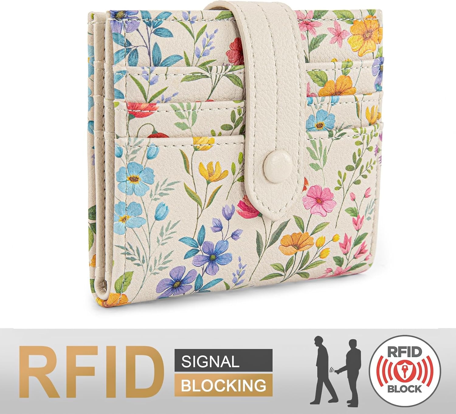 imageMontana West X Wrangler Wallet Small Womens Girls Flower Bifold Card Wallet With RFID Lining and Zipper Coin Pocket WG216W065DPPBlooming Journey