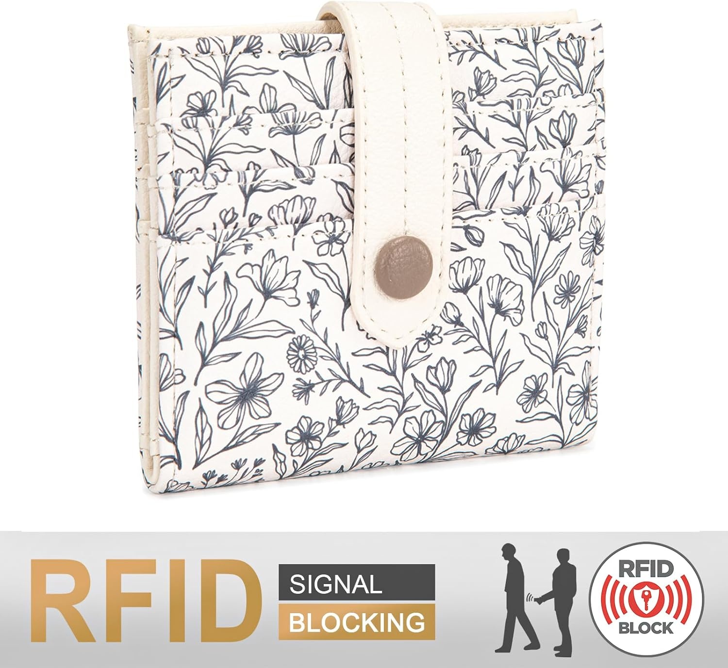 imageMontana West X Wrangler Wallet Small Womens Girls Flower Bifold Card Wallet With RFID Lining and Zipper Coin Pocket WG216W065DPPInk Sketch Bloom