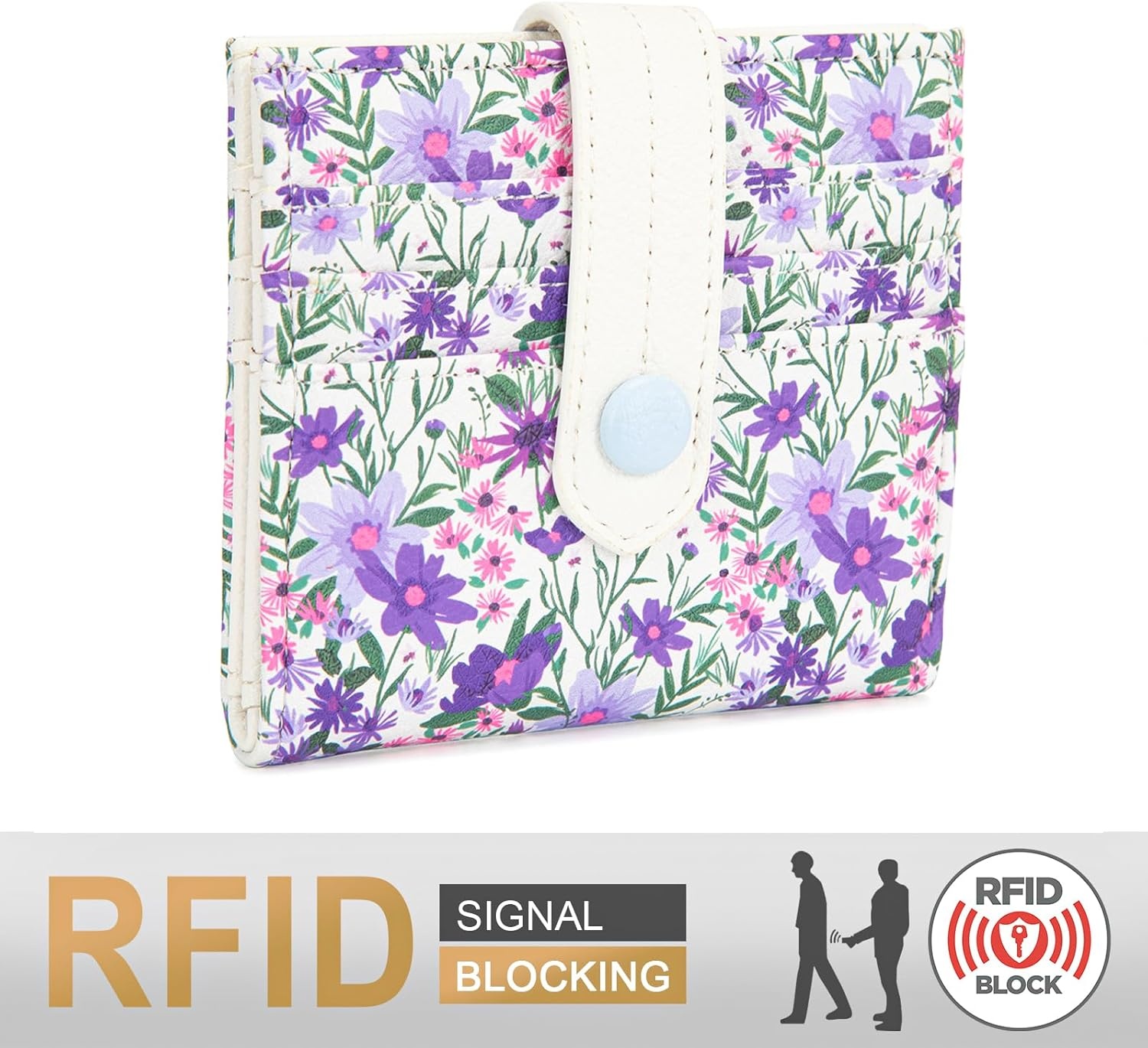 imageMontana West X Wrangler Wallet Small Womens Girls Flower Bifold Card Wallet With RFID Lining and Zipper Coin Pocket WG216W065DPPLavender Blossom Glow