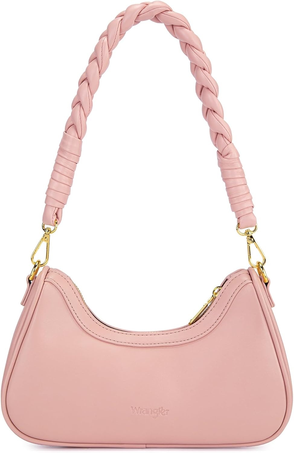 imageWrangler Vintage Floral Print Hobo Bag Braided Handle Shoulder Bag for WomenPink