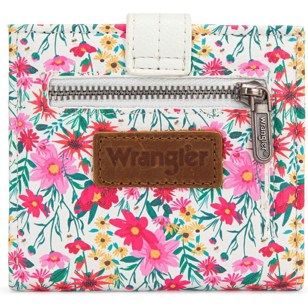 imageMontana West X Wrangler Wallet Small Womens Girls Flower Bifold Card Wallet With RFID Lining and Zipper Coin Pocket WG216W065DPPBlush Meadow Burst