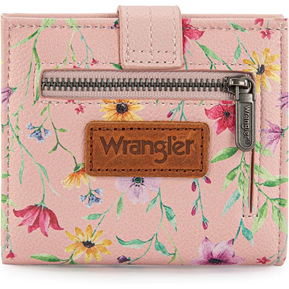 imageMontana West X Wrangler Wallet Small Womens Girls Flower Bifold Card Wallet With RFID Lining and Zipper Coin Pocket WG216W065DPPFantasy of Flower Dreams