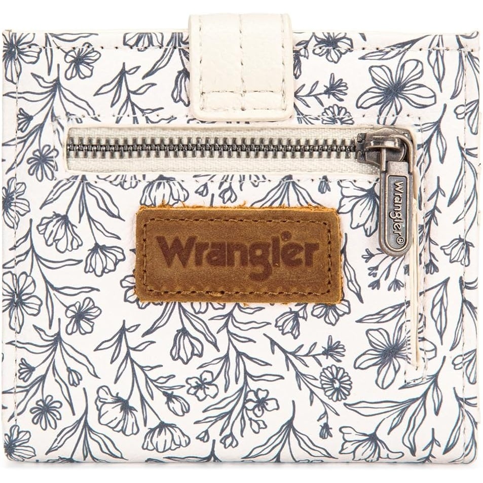 imageMontana West X Wrangler Wallet Small Womens Girls Flower Bifold Card Wallet With RFID Lining and Zipper Coin Pocket WG216W065DPPInk Sketch Bloom