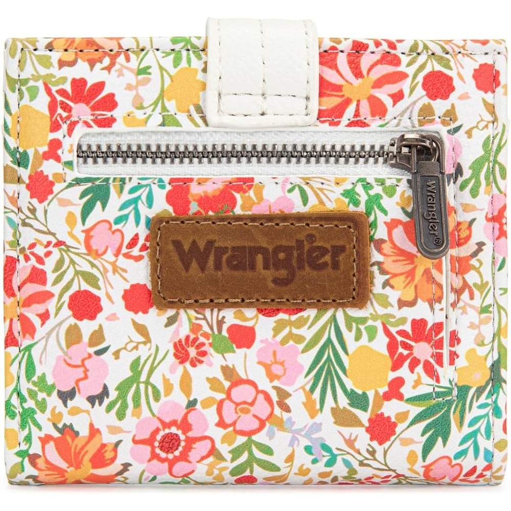 imageMontana West X Wrangler Wallet Small Womens Girls Flower Bifold Card Wallet With RFID Lining and Zipper Coin Pocket WG216W065DPPSunset Floral Patch