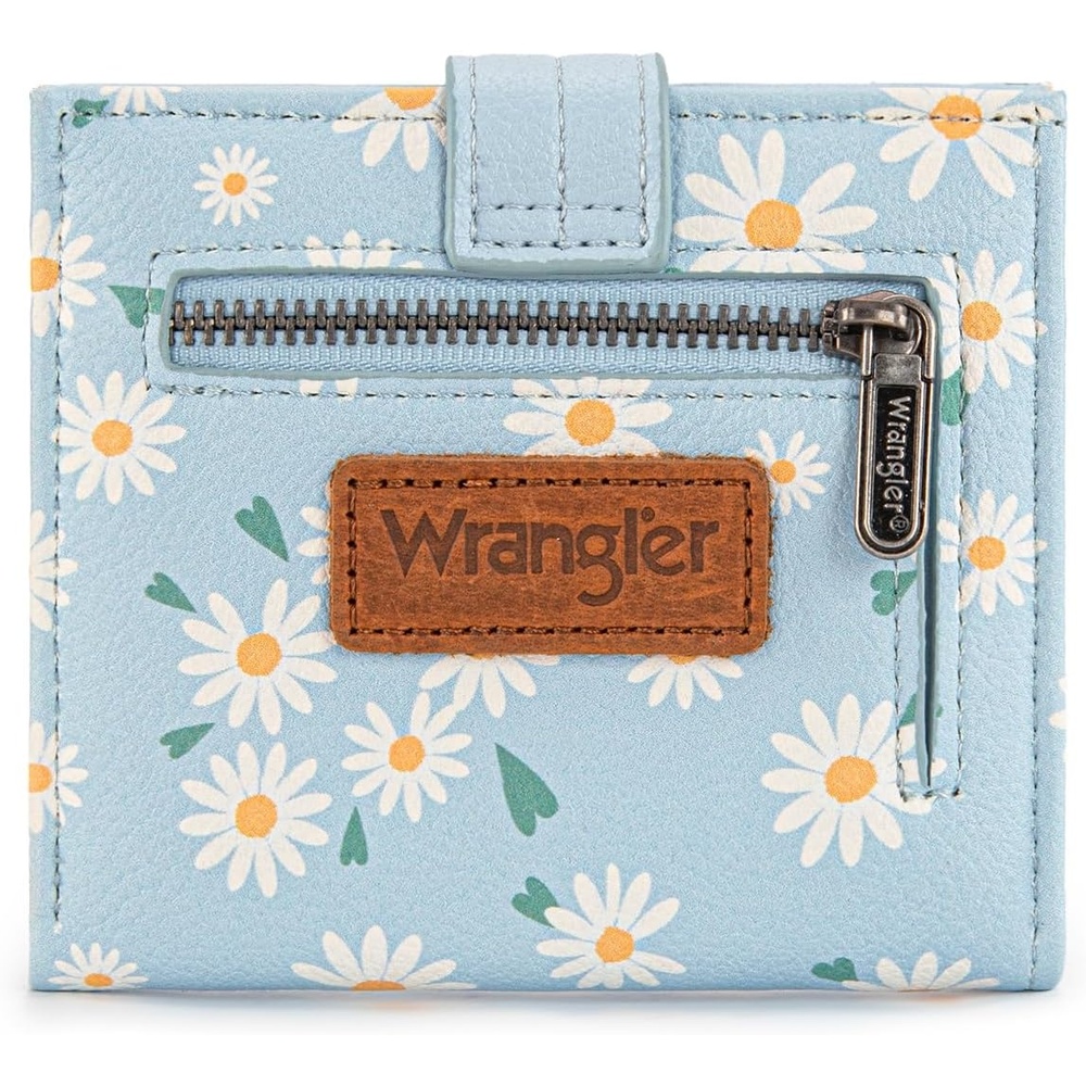 imageMontana West X Wrangler Wallet Small Womens Girls Flower Bifold Card Wallet With RFID Lining and Zipper Coin Pocket WG216W065DPPWhisper of Daisies