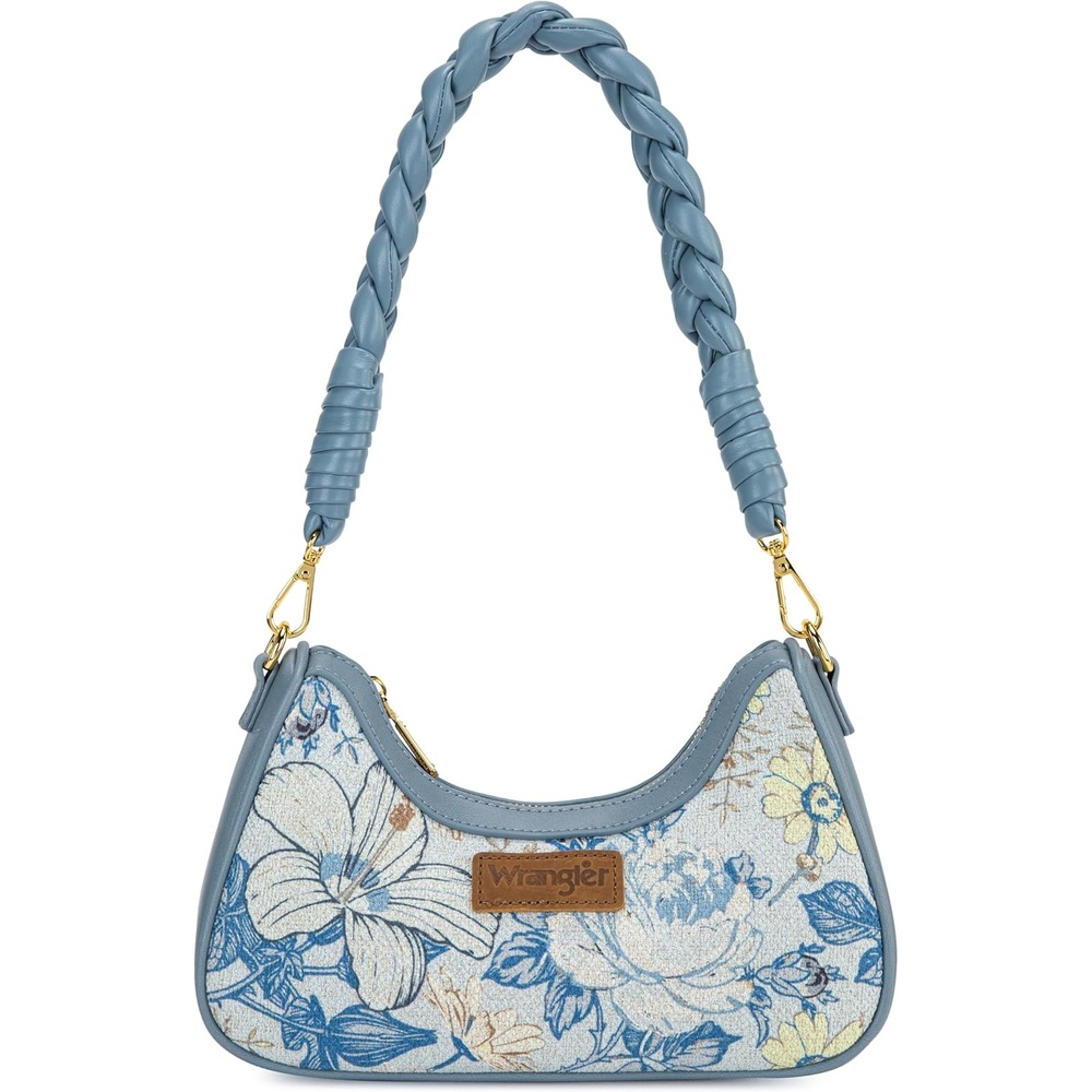 imageWrangler Vintage Floral Print Hobo Bag Braided Handle Shoulder Bag for WomenJean