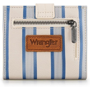 Montana West X Wrangler Wallet Small Womens Girls Flower Bifold Card Wallet With RFID Lining and Zipper Coin Pocket WG216-W065DPP(Beige-Striped)