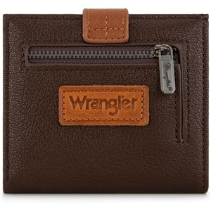 Montana West X Wrangler Wallet Small Womens Girls Flower Bifold Card Wallet With RFID Lining and Zipper Coin Pocket WG216-W065DPP(Coffee)