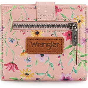 Montana West X Wrangler Wallet Small Womens Girls Flower Bifold Card Wallet With RFID Lining and Zipper Coin Pocket WG216-W065DPP(Fantasy of Flower Dreams)