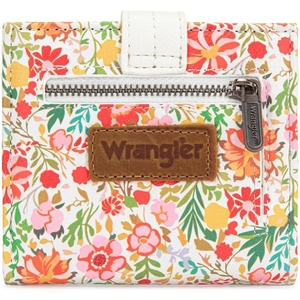 Montana West X Wrangler Wallet Small Womens Girls Flower Bifold Card Wallet With RFID Lining and Zipper Coin Pocket WG216-W065DPP(Sunset Floral Patch)