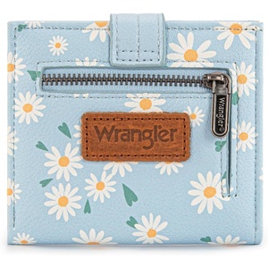 Montana West X Wrangler Wallet Small Womens Girls Flower Bifold Card Wallet With RFID Lining and Zipper Coin Pocket WG216-W065DPP(Whisper of Daisies)