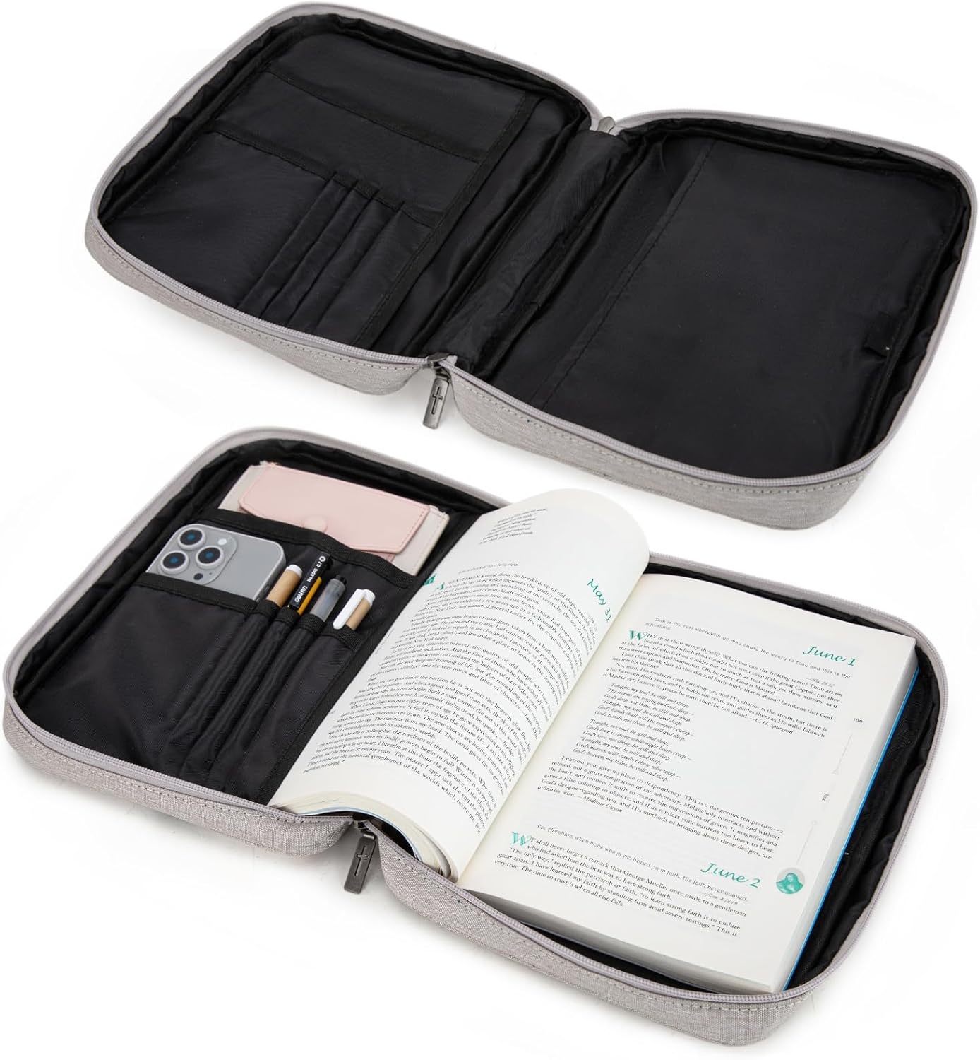 image:imageMontana West Bible Cover for Women Men with Leather Bookmark Book Carrying Cases Church Bag for Outdoor ProtectiveCow Brown