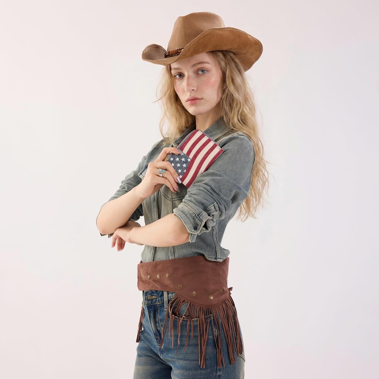 image:imageMontana West Vintage American Flag Wallet for MenampWomen American Pride Purse for Patriotic DayJean