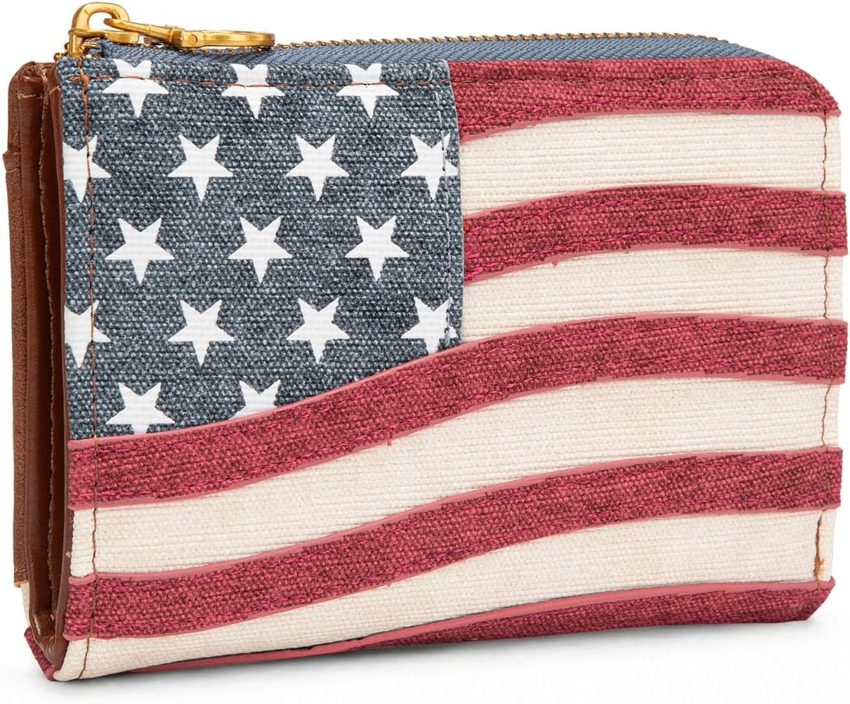image:imageMontana West Vintage American Flag Wallet for MenampWomen American Pride Purse for Patriotic DayJean