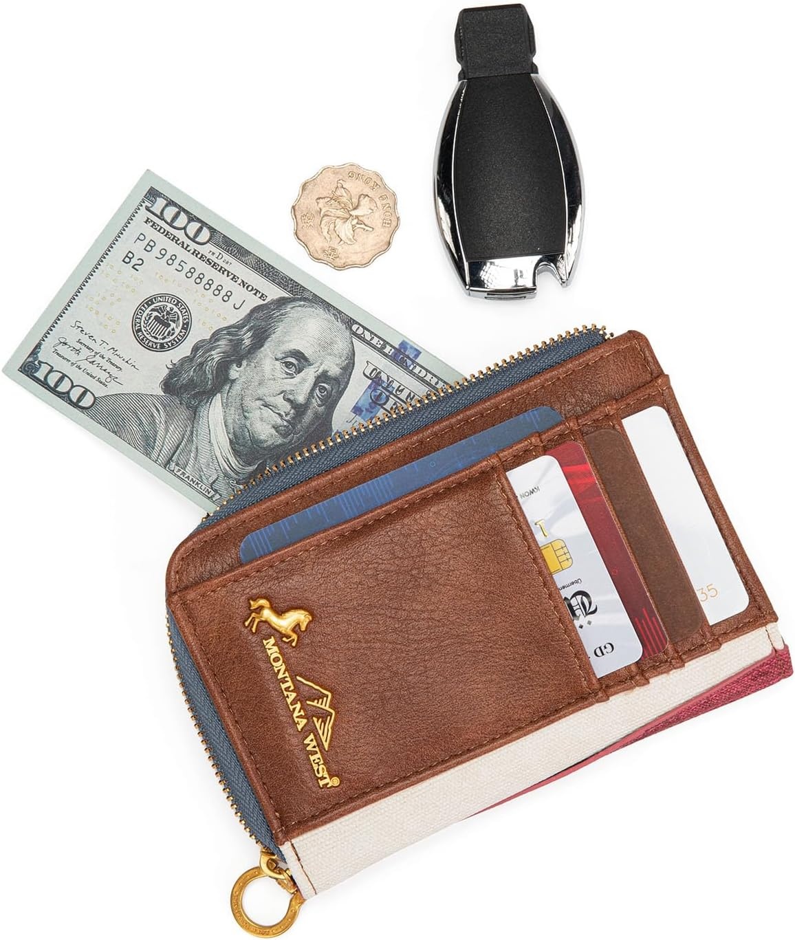 image:imageMontana West Vintage American Flag Wallet for MenampWomen American Pride Purse for Patriotic DayJean