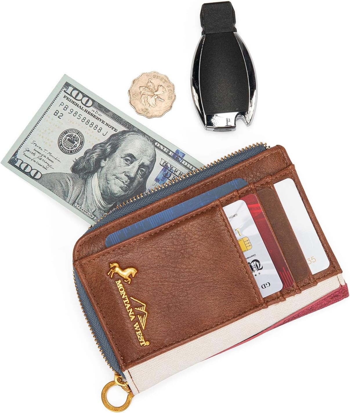 image:imageMontana West Vintage American Flag Wallet for MenampWomen American Pride Purse for Patriotic DayRed